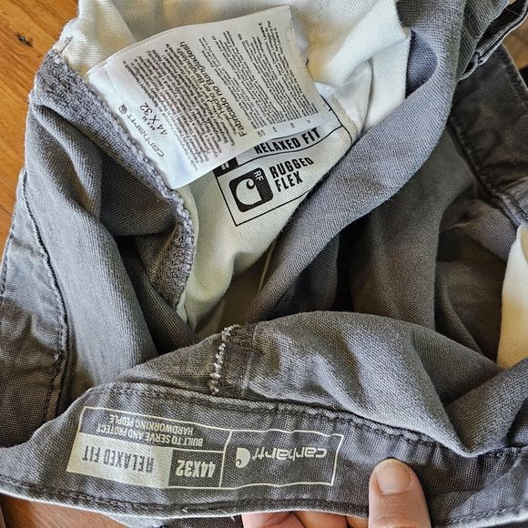 Carhartt Relaxed Fit Rugged Flex Jeans Size 44x32 Gray Canvas Work Utility - Picture 2 of 5
